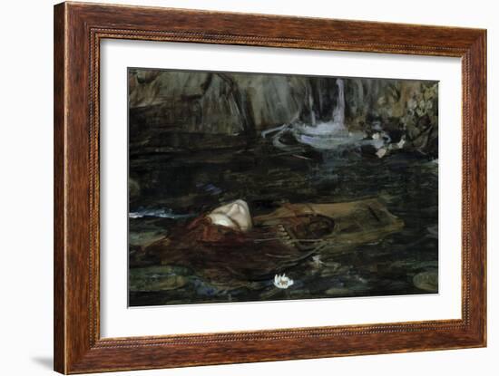 Study for the Nymphs Finding the Head of Orpheus-John William Waterhouse-Framed Giclee Print