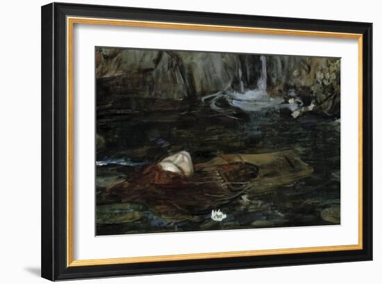 Study for the Nymphs Finding the Head of Orpheus-John William Waterhouse-Framed Giclee Print