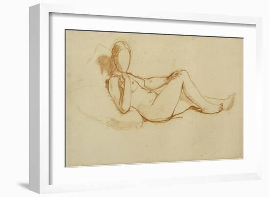 Study for the Olympia: a Woman Lying, Face Not Drawn-Edouard Manet-Framed Giclee Print