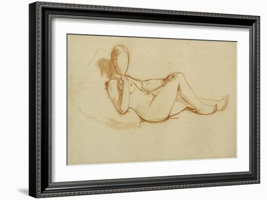 Study for the Olympia: a Woman Lying, Face Not Drawn-Edouard Manet-Framed Giclee Print