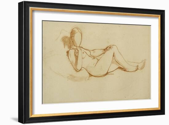 Study for the Olympia: a Woman Lying, Face Not Drawn-Edouard Manet-Framed Giclee Print