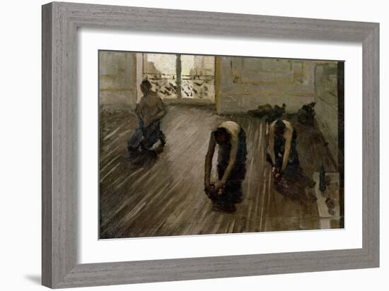 Study for 'The Parquet Planers', 1875-Gustave Caillebotte-Framed Giclee Print