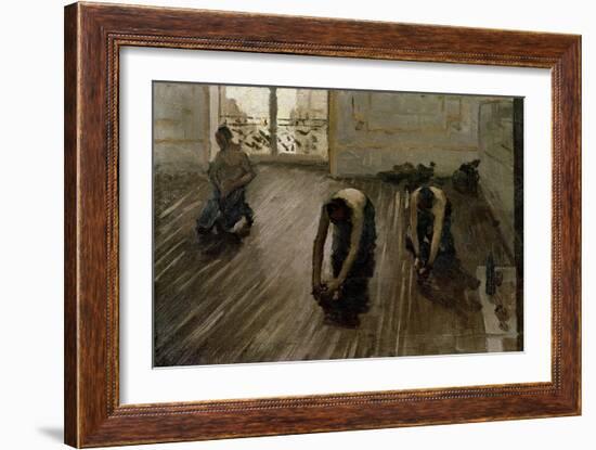 Study for 'The Parquet Planers', 1875-Gustave Caillebotte-Framed Giclee Print