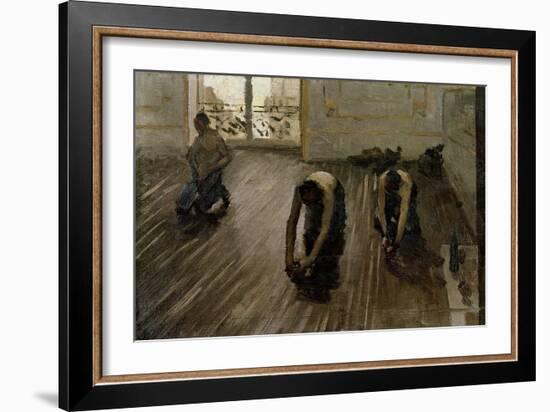 Study for 'The Parquet Planers', 1875-Gustave Caillebotte-Framed Giclee Print