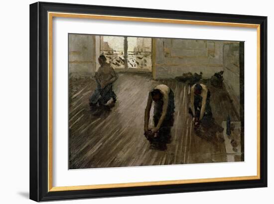 Study for 'The Parquet Planers', 1875-Gustave Caillebotte-Framed Giclee Print
