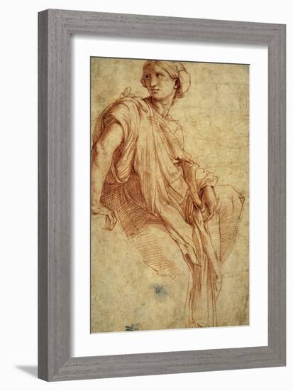 Study for the Phrygian Sibyl, 1511-1512-Raphael-Framed Giclee Print