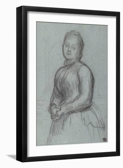 Study for the Portrait of Hannah, Countess of Rosebery, C.1880 (Chalk on Paper)-Frederic Leighton-Framed Giclee Print