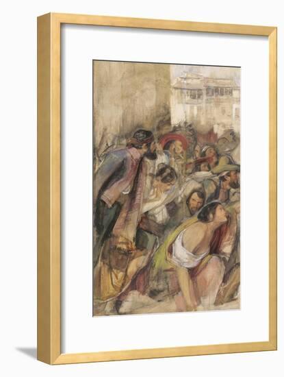 Study for the Proclamation of Don Carlos, C.1834-28-John Frederick Lewis-Framed Giclee Print