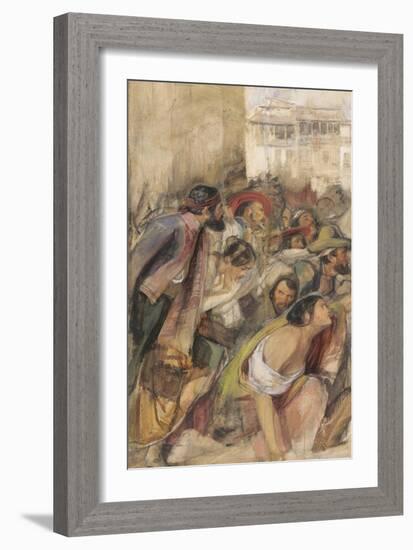 Study for the Proclamation of Don Carlos, C.1834-28-John Frederick Lewis-Framed Giclee Print