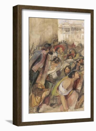 Study for the Proclamation of Don Carlos, C.1834-28-John Frederick Lewis-Framed Giclee Print