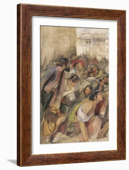 Study for the Proclamation of Don Carlos, C.1834-28-John Frederick Lewis-Framed Giclee Print