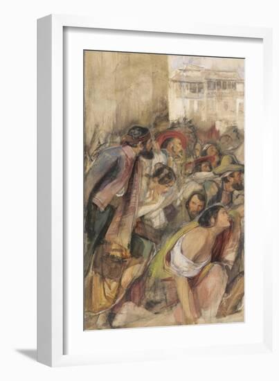 Study for the Proclamation of Don Carlos, C.1834-28-John Frederick Lewis-Framed Giclee Print