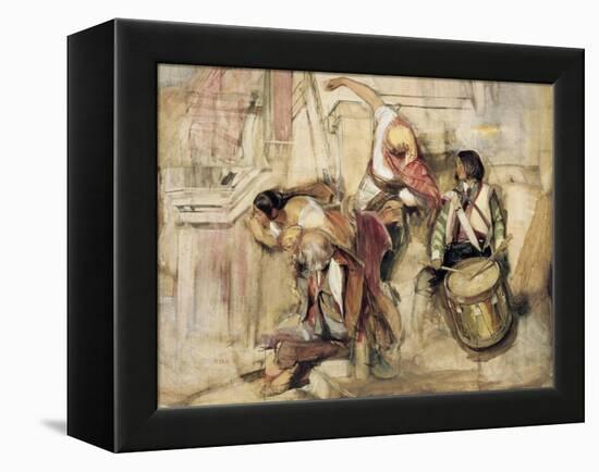 Study for the Proclamation of Don Carlos-John Frederick Lewis-Framed Premier Image Canvas