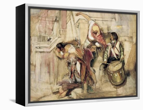Study for the Proclamation of Don Carlos-John Frederick Lewis-Framed Premier Image Canvas