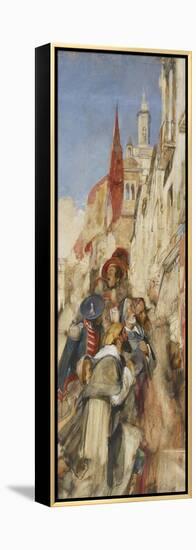 Study for the Proclamation of Don Carlos-John Frederick Lewis-Framed Premier Image Canvas