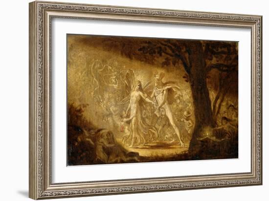 Study for the Quarrel of Oberon and Titania, C.1849 (W/C) (See also 68757)-Sir Joseph Noel Paton-Framed Giclee Print