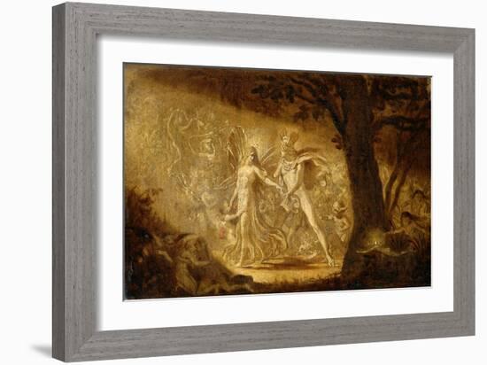 Study for the Quarrel of Oberon and Titania, C.1849 (W/C) (See also 68757)-Sir Joseph Noel Paton-Framed Giclee Print