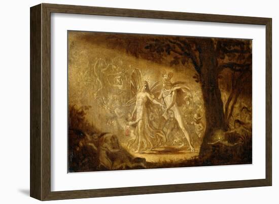 Study for the Quarrel of Oberon and Titania, C.1849 (W/C) (See also 68757)-Sir Joseph Noel Paton-Framed Giclee Print