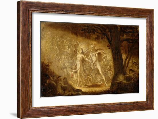 Study for the Quarrel of Oberon and Titania, C.1849 (W/C) (See also 68757)-Sir Joseph Noel Paton-Framed Giclee Print