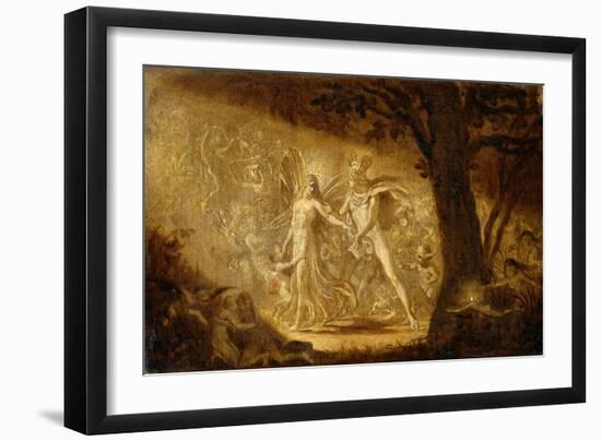 Study for the Quarrel of Oberon and Titania, C.1849 (W/C) (See also 68757)-Sir Joseph Noel Paton-Framed Giclee Print