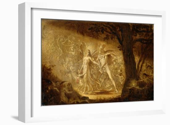 Study for the Quarrel of Oberon and Titania, C.1849 (W/C) (See also 68757)-Sir Joseph Noel Paton-Framed Giclee Print