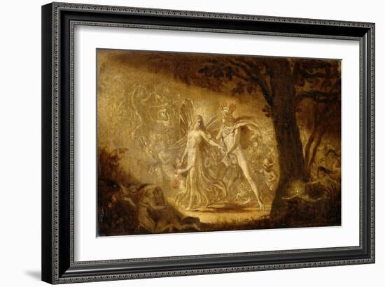 Study for the Quarrel of Oberon and Titania, C.1849 (W/C) (See also 68757)-Sir Joseph Noel Paton-Framed Giclee Print