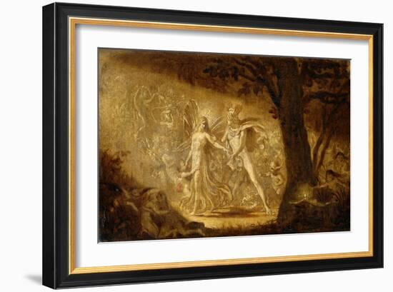 Study for the Quarrel of Oberon and Titania, C.1849 (W/C) (See also 68757)-Sir Joseph Noel Paton-Framed Giclee Print