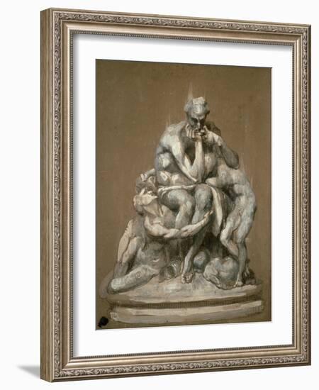 Study for the Sculpture 'Ugolino and His Children', 1860-Jean-Baptiste Carpeaux-Framed Giclee Print