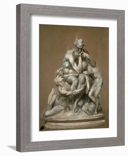 Study for the Sculpture 'Ugolino and His Children', 1860-Jean-Baptiste Carpeaux-Framed Giclee Print