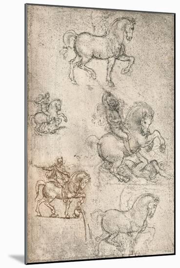 Study for the Sforza Monument, c1482-c1499 (1883)-Leonardo Da Vinci-Mounted Giclee Print