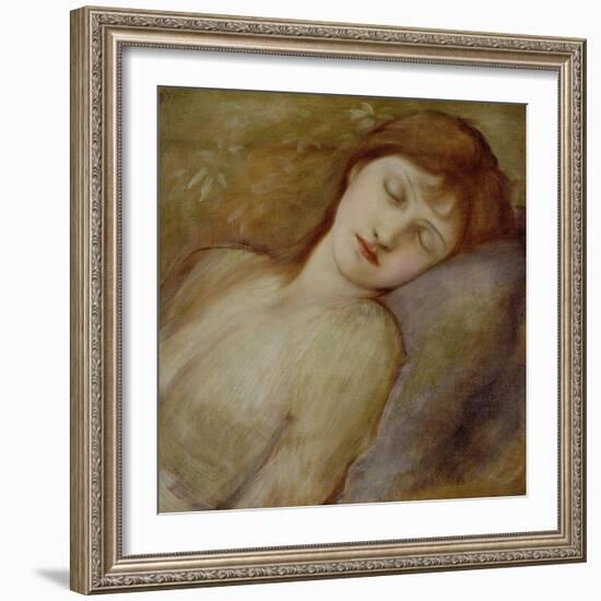 Study for the Sleeping Princess in 'The Briar Rose' Series, c.1881-Edward Burne-Jones-Framed Giclee Print