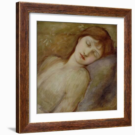 Study for the Sleeping Princess in 'The Briar Rose' Series, c.1881-Edward Burne-Jones-Framed Giclee Print