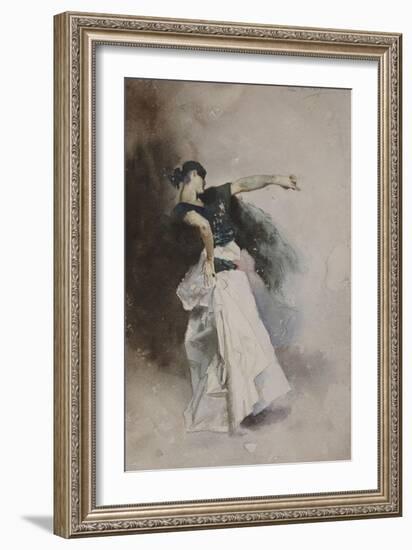 Study for the Spanish Dancer , 1882 (W/C on Paper)-John Singer Sargent-Framed Giclee Print