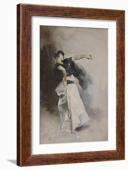 Study for the Spanish Dancer , 1882 (W/C on Paper)-John Singer Sargent-Framed Giclee Print