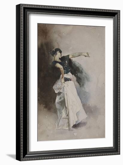 Study for the Spanish Dancer , 1882 (W/C on Paper)-John Singer Sargent-Framed Giclee Print