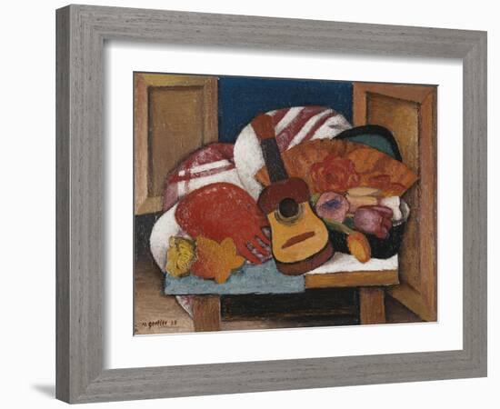 Study for The Spanish Fan-Mark Gertler-Framed Giclee Print