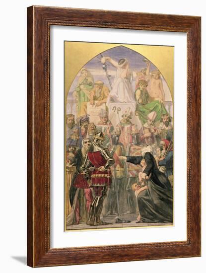 Study for "The Spirit of Justice'-Ford Madox Brown-Framed Giclee Print