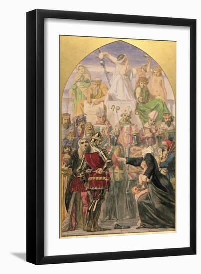 Study for "The Spirit of Justice'-Ford Madox Brown-Framed Giclee Print