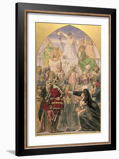 Study for "The Spirit of Justice'-Ford Madox Brown-Framed Giclee Print