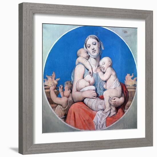 Study for the Stained Glass in the Chapelle Saint Ferdinand, 1833-Jean-Auguste-Dominique Ingres-Framed Giclee Print