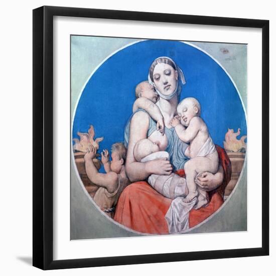 Study for the Stained Glass in the Chapelle Saint Ferdinand, 1833-Jean-Auguste-Dominique Ingres-Framed Giclee Print