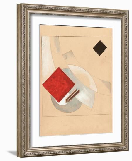 Study (For the Story of Two Quadrat), C. 1920-El Lissitzky-Framed Giclee Print