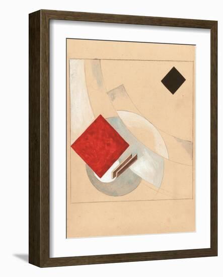 Study (For the Story of Two Quadrat), C. 1920-El Lissitzky-Framed Giclee Print