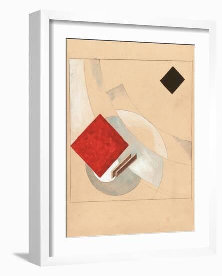 Study (For the Story of Two Quadrat), C. 1920-El Lissitzky-Framed Giclee Print