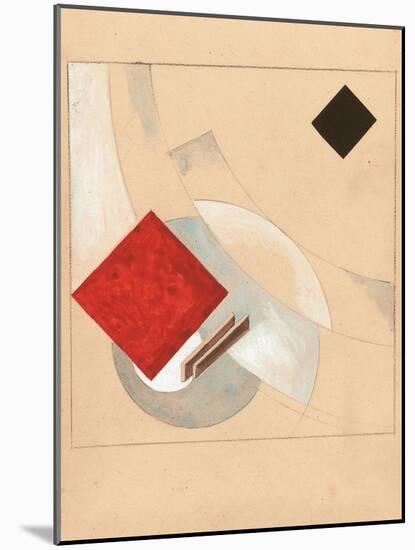 Study (For the Story of Two Quadrat), C. 1920-El Lissitzky-Mounted Giclee Print