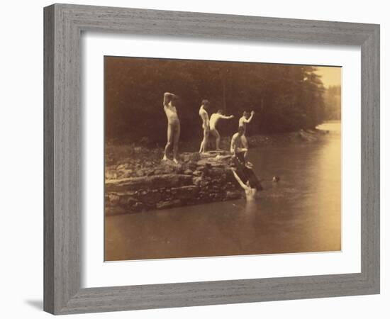 Study for the Swimming Hole, 1883-Thomas Cowperthwait Eakins-Framed Photographic Print