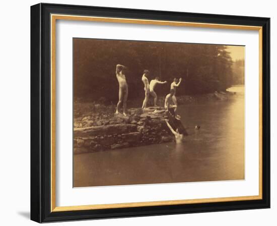 Study for the Swimming Hole, 1883-Thomas Cowperthwait Eakins-Framed Photographic Print