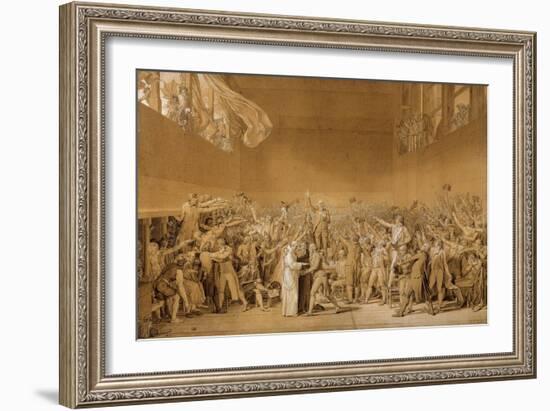 Study for the Tennis Court Oath, June 20, 1789-Jacques Louis David-Framed Art Print