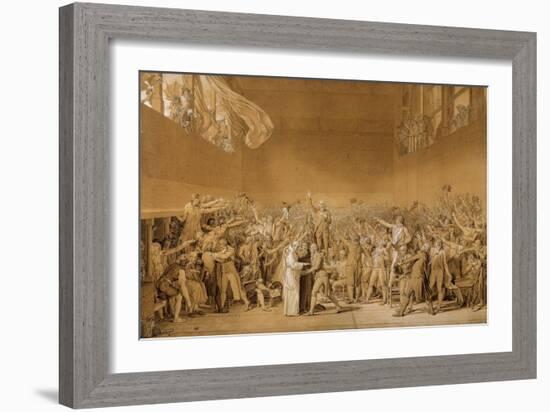 Study for the Tennis Court Oath, June 20, 1789-Jacques Louis David-Framed Art Print