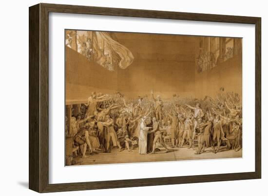 Study for the Tennis Court Oath, June 20, 1789-Jacques Louis David-Framed Art Print